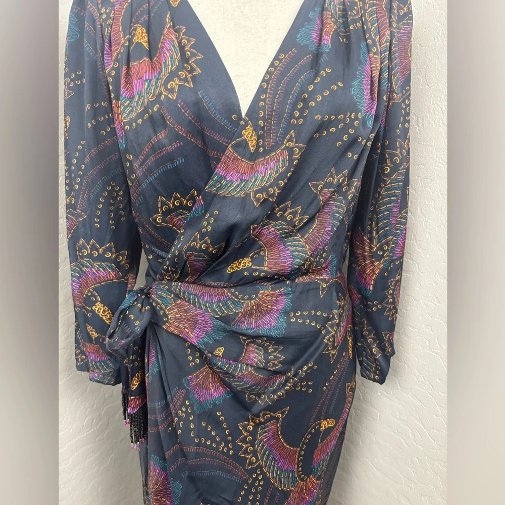 EUC - Farm Rio - Sequin‎ Toucans Mini Wrap Dress